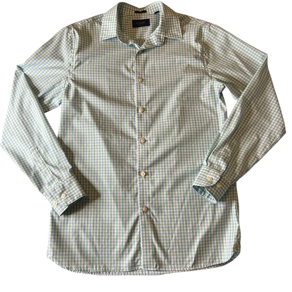 - Fairlane  Slim Wrinkle Free Long Sleeve Dress Shirt Mens Size M